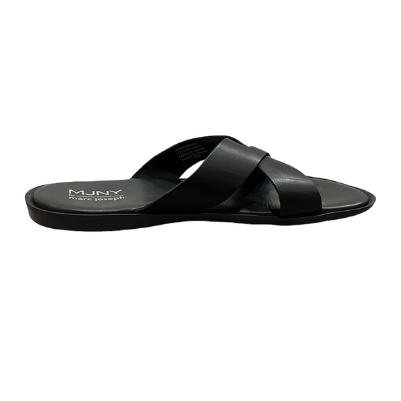 Marc Joseph New York Leather Slip on Criss Cross Slide Sandals Size 10.5